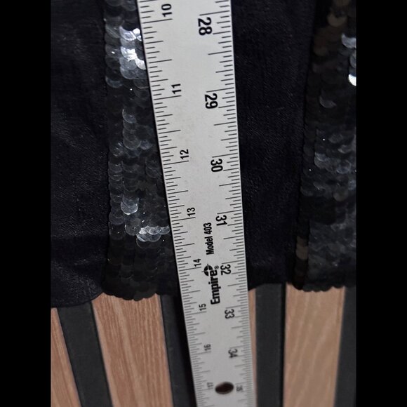 New French Connection Dress 2 / XS Womens Black Sequin Mini Short Sleeve Shift - Picture 4 of 8